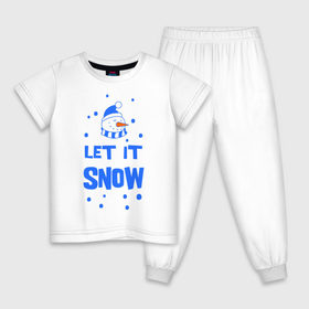 Детская пижама хлопок с принтом Снеговик Let it snow в Тюмени, 100% хлопок |  брюки и футболка прямого кроя, без карманов, на брюках мягкая резинка на поясе и по низу штанин
 | cнеговик | let it snow | зима | новый год | снег