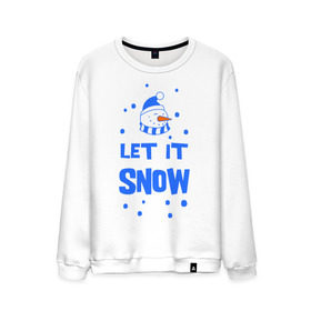 Мужской свитшот хлопок с принтом Снеговик Let it snow в Тюмени, 100% хлопок |  | cнеговик | let it snow | зима | новый год | снег