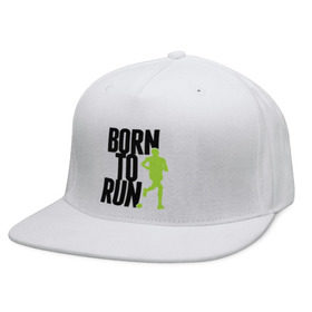 Кепка снепбек с прямым козырьком с принтом Рожден для бега в Тюмени, хлопок 100% |  | Тематика изображения на принте: born to run | run | бегать | рожден | рожден бежать
