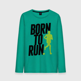 Мужской лонгслив хлопок с принтом Рожден для бега в Тюмени, 100% хлопок |  | Тематика изображения на принте: born to run | run | бегать | рожден | рожден бежать