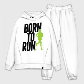 Мужской костюм хлопок OVERSIZE с принтом Рожден для бега в Тюмени,  |  | Тематика изображения на принте: born to run | run | бегать | рожден | рожден бежать