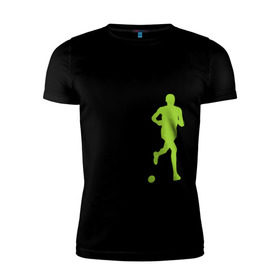 Мужская футболка премиум с принтом Рожден для бега в Тюмени, 92% хлопок, 8% лайкра | приталенный силуэт, круглый вырез ворота, длина до линии бедра, короткий рукав | Тематика изображения на принте: born to run | run | бегать | рожден | рожден бежать