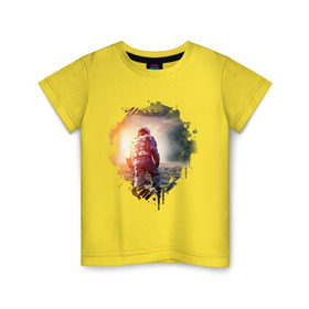 Детская футболка хлопок с принтом Interstellar в Тюмени, 100% хлопок | круглый вырез горловины, полуприлегающий силуэт, длина до линии бедер | Тематика изображения на принте: interstellar | интерстеллар | космонавт | космос