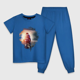 Детская пижама хлопок с принтом Interstellar в Тюмени, 100% хлопок |  брюки и футболка прямого кроя, без карманов, на брюках мягкая резинка на поясе и по низу штанин
 | Тематика изображения на принте: interstellar | интерстеллар | космонавт | космос