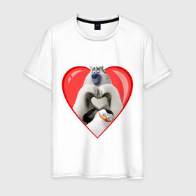 Мужская футболка хлопок с принтом Пингвины Мадагаскара в Тюмени, 100% хлопок | прямой крой, круглый вырез горловины, длина до линии бедер, слегка спущенное плечо. | мадагаскар | медведь | мультик | пингвины