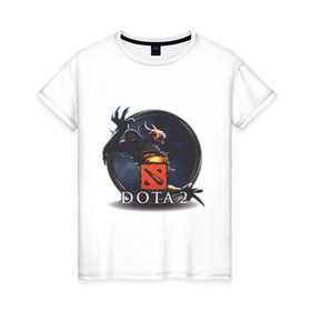 Женская футболка хлопок с принтом Shadow Fiend Dota 2 в Тюмени, 100% хлопок | прямой крой, круглый вырез горловины, длина до линии бедер, слегка спущенное плечо | dota | dota2 | shadow fiend | дота | дота2