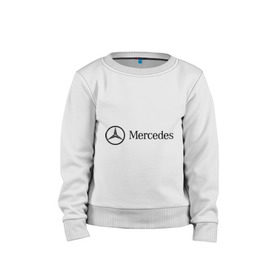 Детский свитшот хлопок с принтом Mercedes Logo в Тюмени, 100% хлопок | круглый вырез горловины, эластичные манжеты, пояс и воротник | logo | mercedes