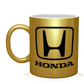 Кружка с принтом Honda logo в Тюмени, керамика | объем — 330 мл, диаметр — 80 мм. Принт наносится на бока кружки, можно сделать два разных изображения | Тематика изображения на принте: honda | logo | motor | лого | хонда