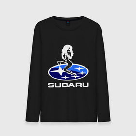 Мужской лонгслив хлопок с принтом Subaru в Тюмени, 100% хлопок |  | subaru | субару