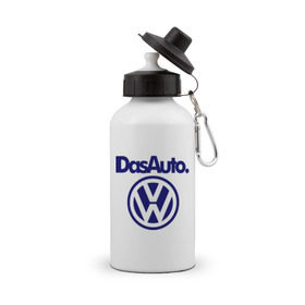 Бутылка спортивная с принтом Volkswagen Das Auto в Тюмени, металл | емкость — 500 мл, в комплекте две пластиковые крышки и карабин для крепления | das auto | volkswagen | фольксваген