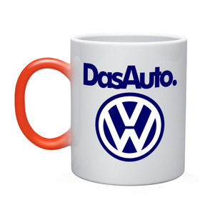 Кружка хамелеон с принтом Volkswagen Das Auto в Тюмени, керамика | меняет цвет при нагревании, емкость 330 мл | das auto | volkswagen | фольксваген