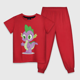 Детская пижама хлопок с принтом Дракон Спайк в Тюмени, 100% хлопок |  брюки и футболка прямого кроя, без карманов, на брюках мягкая резинка на поясе и по низу штанин
 | Тематика изображения на принте: my little pony | дракон | мой маленький пони | пони | спайк