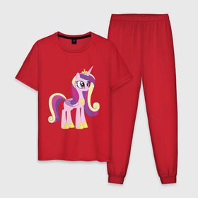 Мужская пижама хлопок с принтом Принцесса Каденс в Тюмени, 100% хлопок | брюки и футболка прямого кроя, без карманов, на брюках мягкая резинка на поясе и по низу штанин
 | my little pony | каденс | мой маленький пони | пони