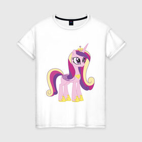 Женская футболка хлопок с принтом Принцесса Каденс в Тюмени, 100% хлопок | прямой крой, круглый вырез горловины, длина до линии бедер, слегка спущенное плечо | my little pony | каденс | мой маленький пони | пони