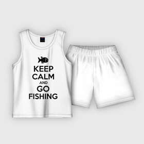 Детская пижама с шортами хлопок с принтом Keep calm and go fishing в Тюмени,  |  | fishing | keep calm | рыбак | рыбалка | рыбачить | сохраняй спокойствие