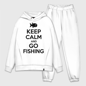 Мужской костюм хлопок OVERSIZE с принтом Keep calm and go fishing в Тюмени,  |  | fishing | keep calm | рыбак | рыбалка | рыбачить | сохраняй спокойствие