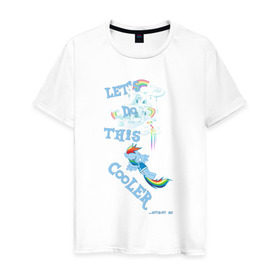 Мужская футболка хлопок с принтом Rainbow Dash Let`s Do This в Тюмени, 100% хлопок | прямой крой, круглый вырез горловины, длина до линии бедер, слегка спущенное плечо. | 