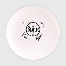Тарелка с принтом Beatles (автографы) в Тюмени, фарфор | диаметр - 210 мм
диаметр для нанесения принта - 120 мм | битлз