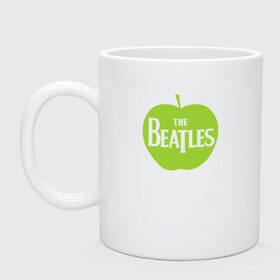 Кружка с принтом Beatles apple в Тюмени, керамика | объем — 330 мл, диаметр — 80 мм. Принт наносится на бока кружки, можно сделать два разных изображения | Тематика изображения на принте: 