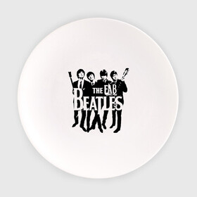 Тарелка с принтом Beatles в Тюмени, фарфор | диаметр - 210 мм
диаметр для нанесения принта - 120 мм | битлз