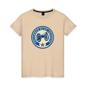 Женская футболка хлопок с принтом Columbus Blue Jackets в Тюмени, 100% хлопок | прямой крой, круглый вырез горловины, длина до линии бедер, слегка спущенное плечо | 