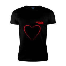 Мужская футболка премиум с принтом Формула любви в Тюмени, 92% хлопок, 8% лайкра | приталенный силуэт, круглый вырез ворота, длина до линии бедра, короткий рукав | алгебра | график | любовь | математика | формула