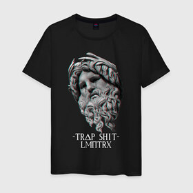 Мужская футболка хлопок с принтом Zeus в Тюмени, 100% хлопок | прямой крой, круглый вырез горловины, длина до линии бедер, слегка спущенное плечо. | Тематика изображения на принте: 