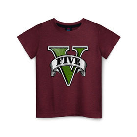 Детская футболка хлопок с принтом GTA V в Тюмени, 100% хлопок | круглый вырез горловины, полуприлегающий силуэт, длина до линии бедер | 