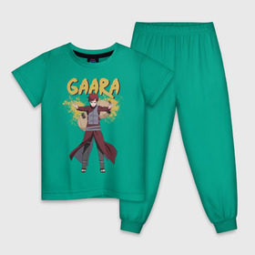 Детская пижама хлопок с принтом Гаара в Тюмени, 100% хлопок |  брюки и футболка прямого кроя, без карманов, на брюках мягкая резинка на поясе и по низу штанин
 | Тематика изображения на принте: гаара | дзютсу | песок | чакра
