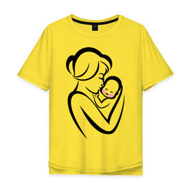 Мужская футболка хлопок Oversize с принтом Лучшая мама на свете в Тюмени, 100% хлопок | свободный крой, круглый ворот, “спинка” длиннее передней части | лучшая мама | ребенок