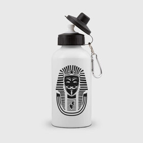 Бутылка спортивная с принтом Swag anonymous of Egypt в Тюмени, металл | емкость — 500 мл, в комплекте две пластиковые крышки и карабин для крепления | Тематика изображения на принте: swag | v | vendetta | анонимус | ви | сваг | свег | свэг | фараон