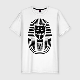 Мужская футболка премиум с принтом Swag anonymous of Egypt в Тюмени, 92% хлопок, 8% лайкра | приталенный силуэт, круглый вырез ворота, длина до линии бедра, короткий рукав | swag | v | vendetta | анонимус | ви | сваг | свег | свэг | фараон