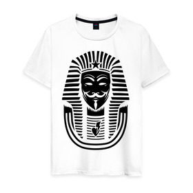 Мужская футболка хлопок с принтом Swag anonymous of Egypt в Тюмени, 100% хлопок | прямой крой, круглый вырез горловины, длина до линии бедер, слегка спущенное плечо. | swag | v | vendetta | анонимус | ви | сваг | свег | свэг | фараон