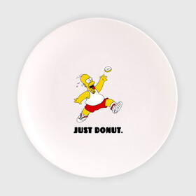 Тарелка с принтом Гомер Симпсон - Только пончик в Тюмени, фарфор | диаметр - 210 мм
диаметр для нанесения принта - 120 мм | гомер