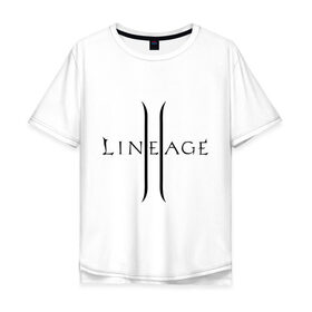 Мужская футболка хлопок Oversize с принтом Lineage logo в Тюмени, 100% хлопок | свободный крой, круглый ворот, “спинка” длиннее передней части | lineage | logo | игра | логотип