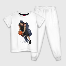 Детская пижама хлопок с принтом Aomine в Тюмени, 100% хлопок |  брюки и футболка прямого кроя, без карманов, на брюках мягкая резинка на поясе и по низу штанин
 | basket | kuroko no basket | kuroko no basuke | аниме | баскетбол | куроко | мяч | парни | спорт