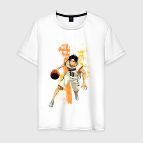Мужская футболка хлопок с принтом Basket player в Тюмени, 100% хлопок | прямой крой, круглый вырез горловины, длина до линии бедер, слегка спущенное плечо. | basket | kuroko no basket | kuroko no basuke | аниме | баскетбол | куроко | мяч | парни | спорт