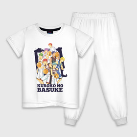 Детская пижама хлопок с принтом Команда Куроко в Тюмени, 100% хлопок |  брюки и футболка прямого кроя, без карманов, на брюках мягкая резинка на поясе и по низу штанин
 | basket | kuroko no basket | kuroko no basuke | аниме | баскетбол | куроко | мяч | парни | спорт