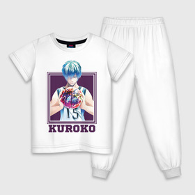 Детская пижама хлопок с принтом Куроко в Тюмени, 100% хлопок |  брюки и футболка прямого кроя, без карманов, на брюках мягкая резинка на поясе и по низу штанин
 | basket | kuroko no basket | kuroko no basuke | аниме | баскетбол | куроко | мяч | парни | спорт
