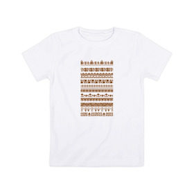 Детская футболка хлопок с принтом Русская вышивка в Тюмени, 100% хлопок | круглый вырез горловины, полуприлегающий силуэт, длина до линии бедер | 