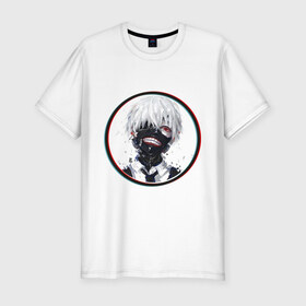 Мужская футболка премиум с принтом Одноглазый в Тюмени, 92% хлопок, 8% лайкра | приталенный силуэт, круглый вырез ворота, длина до линии бедра, короткий рукав | tokyo ghoul | канэки | токийский гуль