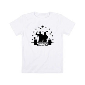 Детская футболка хлопок с принтом Боди Мания в Тюмени, 100% хлопок | круглый вырез горловины, полуприлегающий силуэт, длина до линии бедер | кроссфит | логотип фитнес клуба боди манияспорт.бодибилдинг