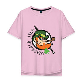 Мужская футболка хлопок Oversize с принтом Ирландия в Тюмени, 100% хлопок | свободный крой, круглый ворот, “спинка” длиннее передней части | st. patrick day | горшок золота | день святого патрика | зеленый | ирландия | клевер | лепрекон | праздники | радуга | трилистник
