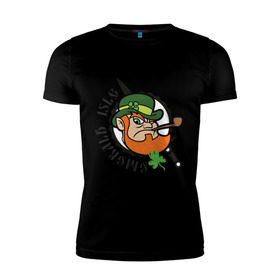 Мужская футболка премиум с принтом Ирландия в Тюмени, 92% хлопок, 8% лайкра | приталенный силуэт, круглый вырез ворота, длина до линии бедра, короткий рукав | st. patrick day | горшок золота | день святого патрика | зеленый | ирландия | клевер | лепрекон | праздники | радуга | трилистник