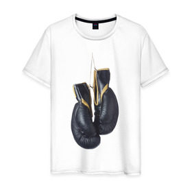 Мужская футболка хлопок с принтом Перчатки в Тюмени, 100% хлопок | прямой крой, круглый вырез горловины, длина до линии бедер, слегка спущенное плечо. | 