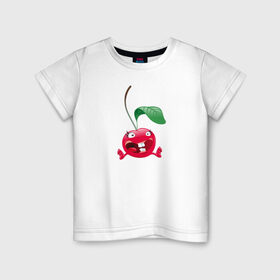 Детская футболка хлопок с принтом Вишн с зубами в Тюмени, 100% хлопок | круглый вырез горловины, полуприлегающий силуэт, длина до линии бедер | @