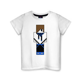 Детская футболка хлопок с принтом Лололошка майнкрафт в Тюмени, 100% хлопок | круглый вырез горловины, полуприлегающий силуэт, длина до линии бедер | лололошка