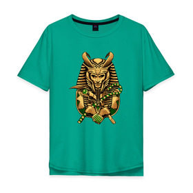 Мужская футболка хлопок Oversize с принтом Локи фараон в Тюмени, 100% хлопок | свободный крой, круглый ворот, “спинка” длиннее передней части | Тематика изображения на принте: loki