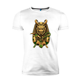 Мужская футболка премиум с принтом Локи фараон в Тюмени, 92% хлопок, 8% лайкра | приталенный силуэт, круглый вырез ворота, длина до линии бедра, короткий рукав | loki