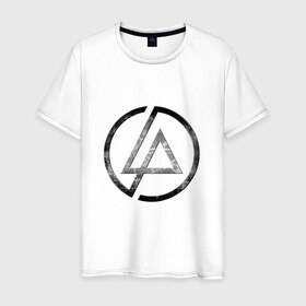 Мужская футболка хлопок с принтом Linkin Park в Тюмени, 100% хлопок | прямой крой, круглый вырез горловины, длина до линии бедер, слегка спущенное плечо. | 